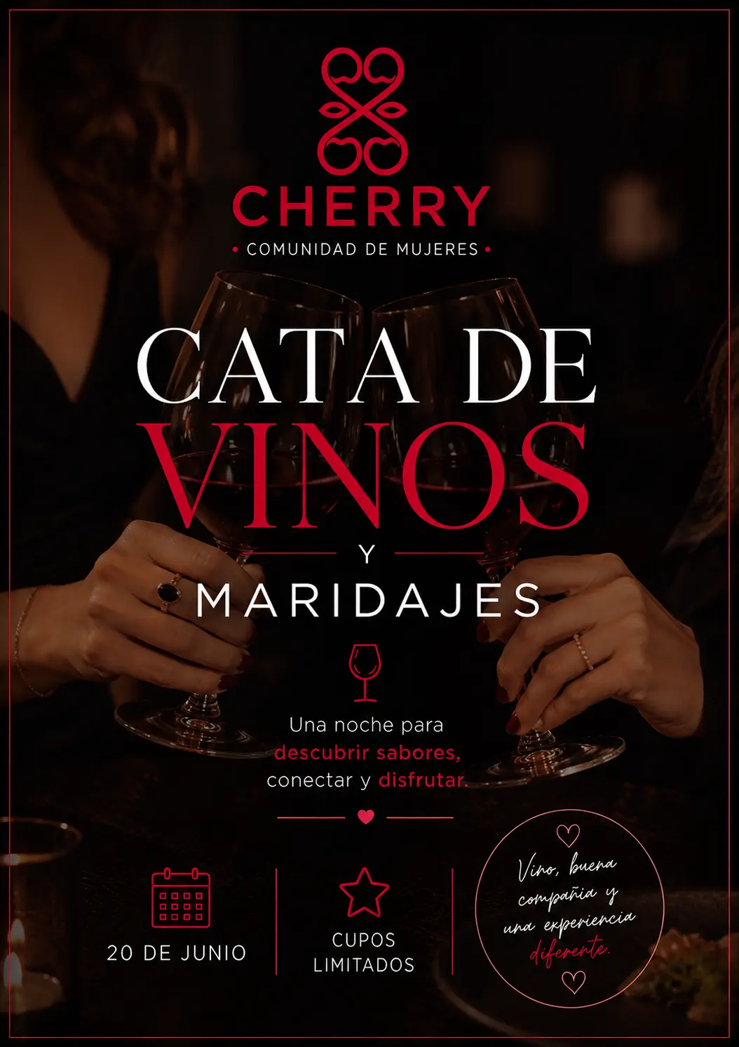 🍷 CATA DE VINOS & MARIDAJES 20/6 🍒