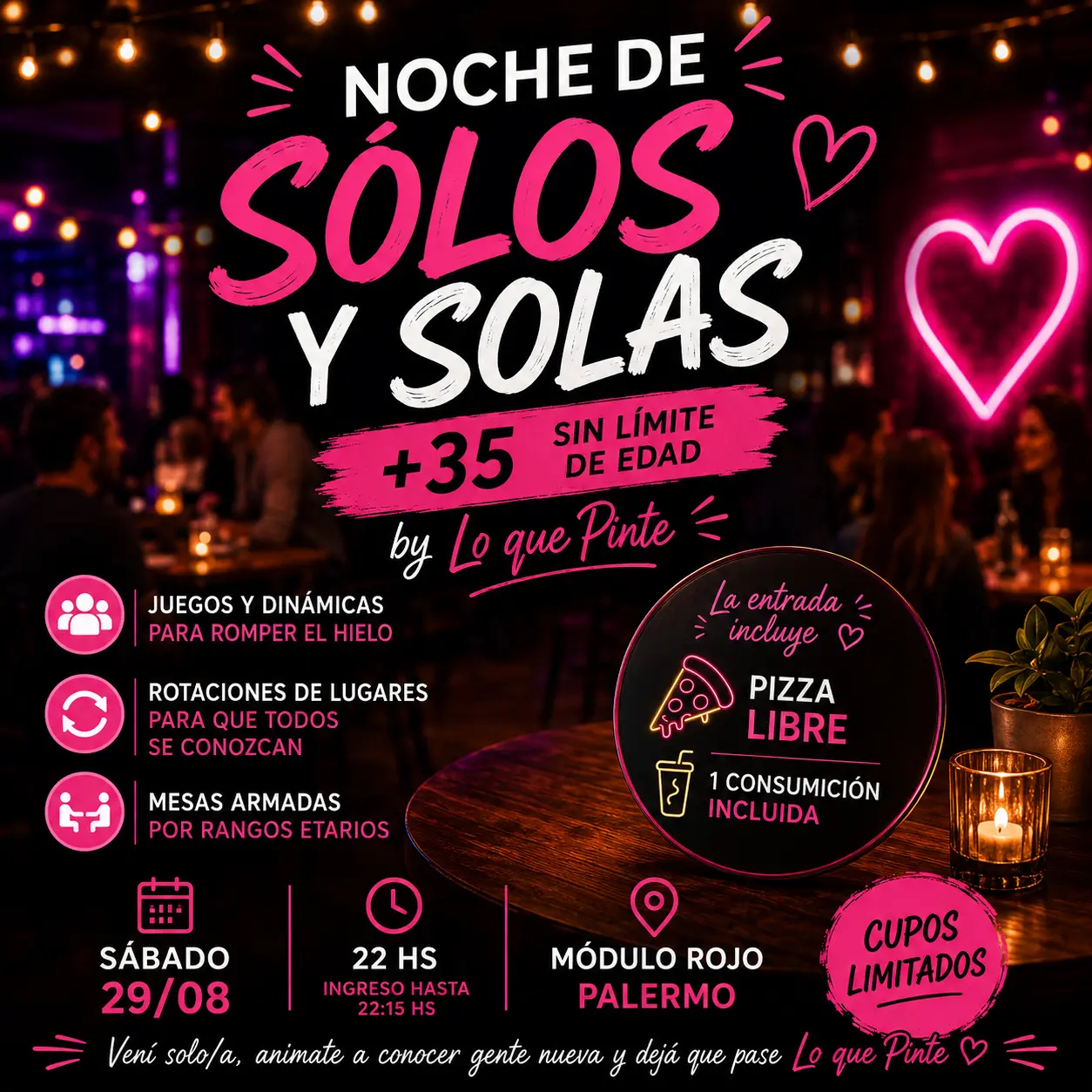 Noche de Solos y Solas ➕ 35 sin límite de edad